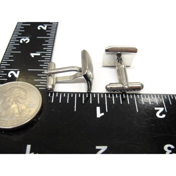 Croft & Barrow Cufflinks Silver Tone Wedding Tux Vintage IOB - Picture 12 of 16